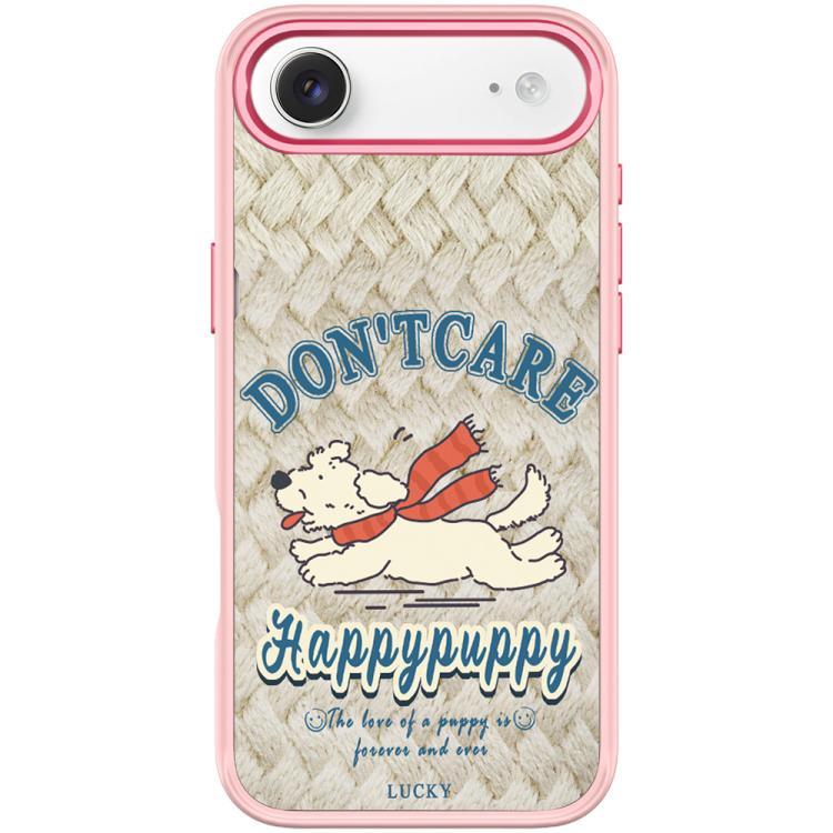 For iPhone Air Adorable Happy Puppy Pattern Magnetic Phone Case(Pink)