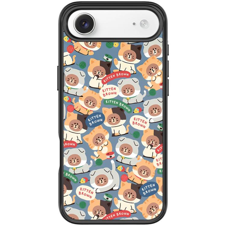 For iPhone Air Adorable Little Bear Pattern Magnetic Phone Case(Black)