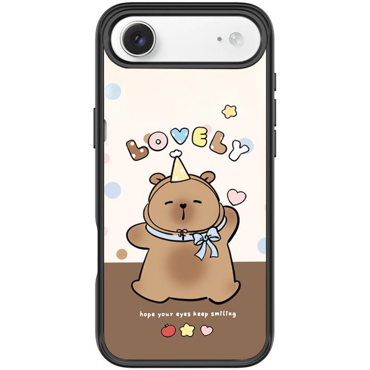 For iPhone Air Adorable Little Capybara Pattern Magnetic Phone Case(Black)