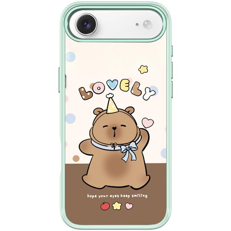 For iPhone Air Adorable Little Capybara Pattern Magnetic Phone Case(Light Green)