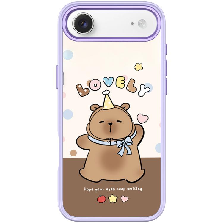 For iPhone Air Adorable Little Capybara Pattern Magnetic Phone Case(Light Purple)