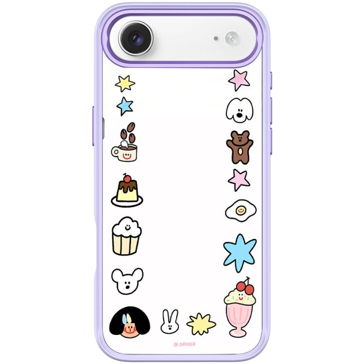 For iPhone Air Adorable Little Guy Pattern Magnetic Phone Case(Light Purple)