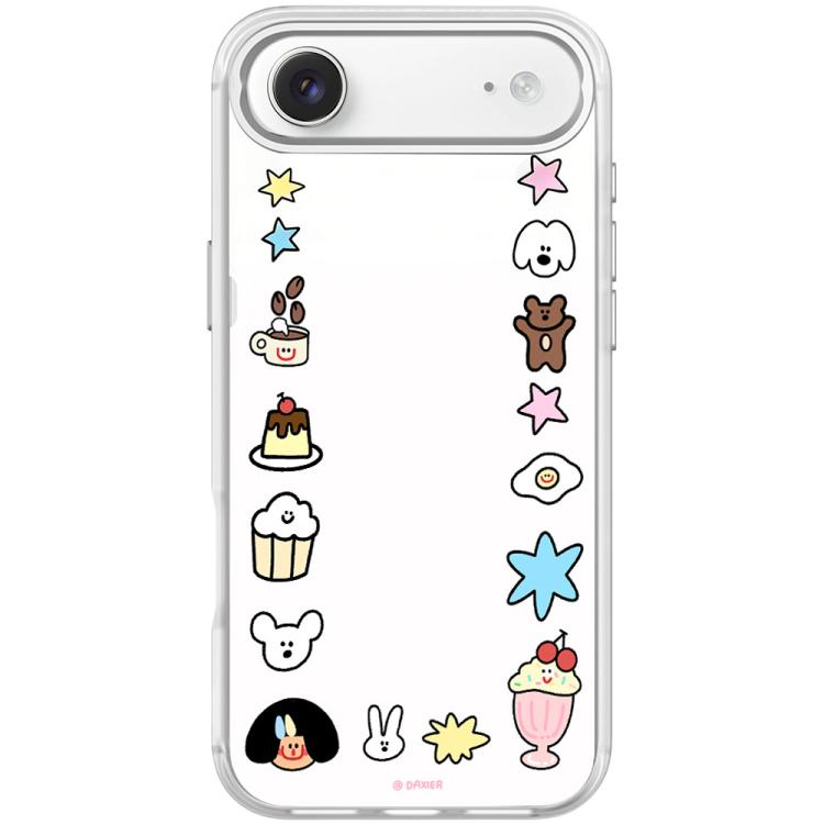 For iPhone Air Adorable Little Guy Pattern Magnetic Phone Case(Transparent White)