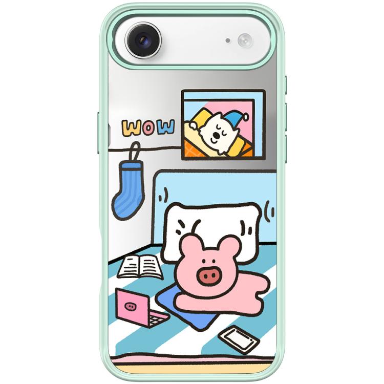 For iPhone Air Adorable Little Pig Pattern Magnetic Phone Case(Light Green)