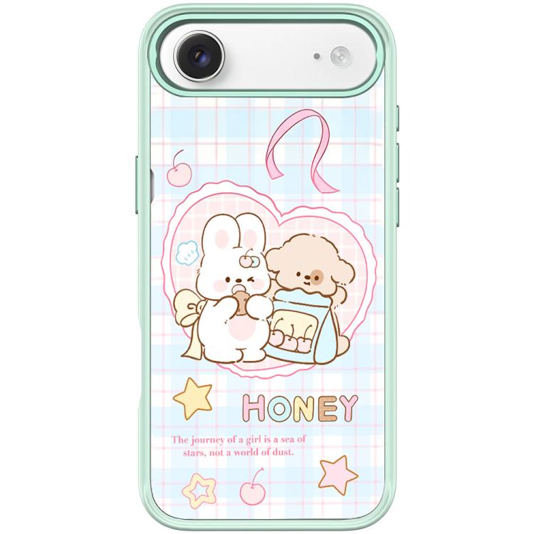 For iPhone Air Adorable Love Rabbit Pattern Magnetic Phone Case(Light Green)