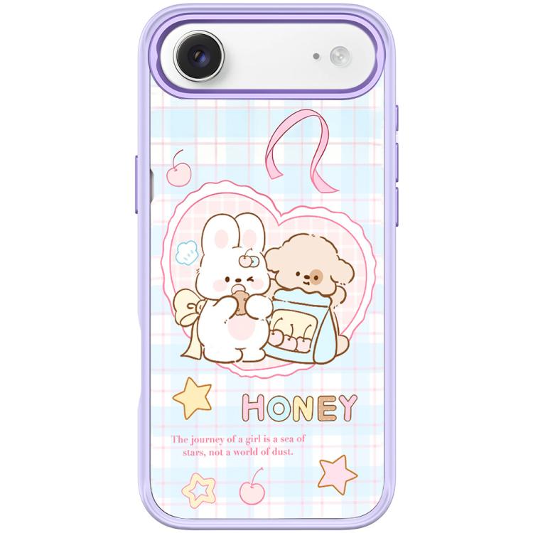 For iPhone Air Adorable Love Rabbit Pattern Magnetic Phone Case(Light Purple)
