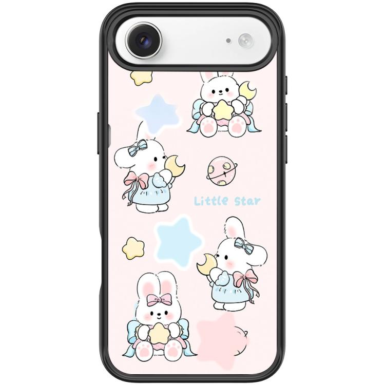 For iPhone Air Adorable Rabbit and Little Star Pattern Magnetic Phone Case(Black)