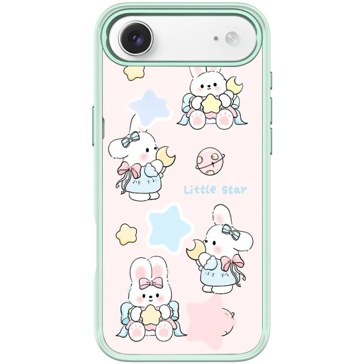 For iPhone Air Adorable Rabbit and Little Star Pattern Magnetic Phone Case(Light Green)