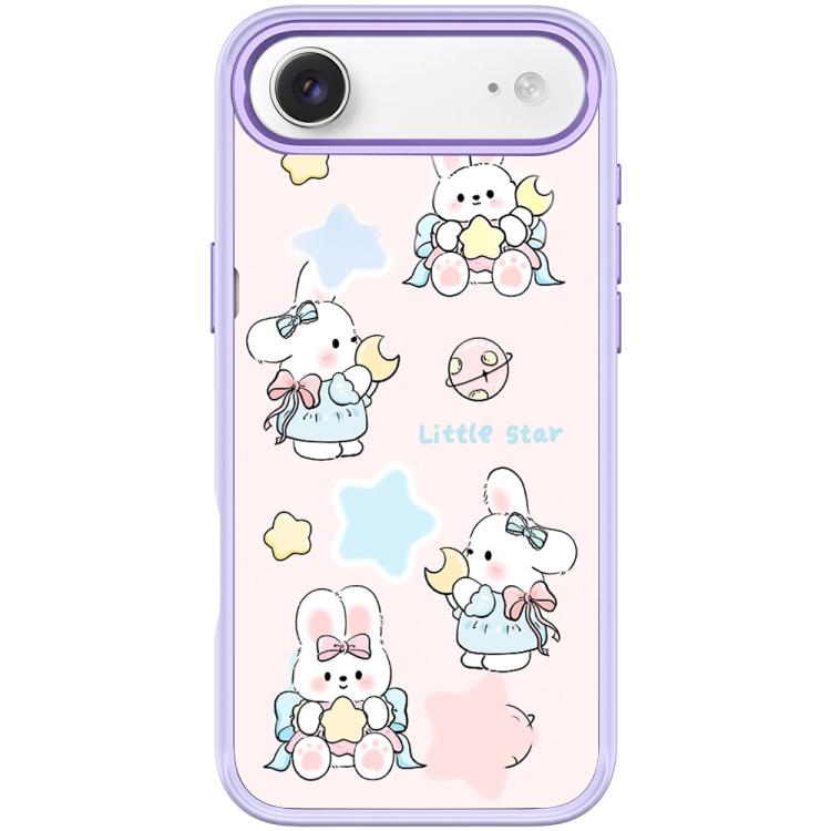 For iPhone Air Adorable Rabbit and Little Star Pattern Magnetic Phone Case(Light Purple)