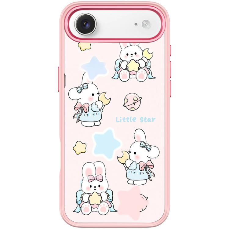 For iPhone Air Adorable Rabbit and Little Star Pattern Magnetic Phone Case(Pink)