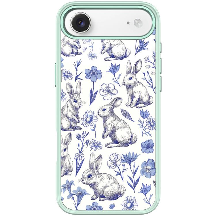 For iPhone Air Adorable Sketch Rabbit Pattern Magnetic Phone Case(Light Green)