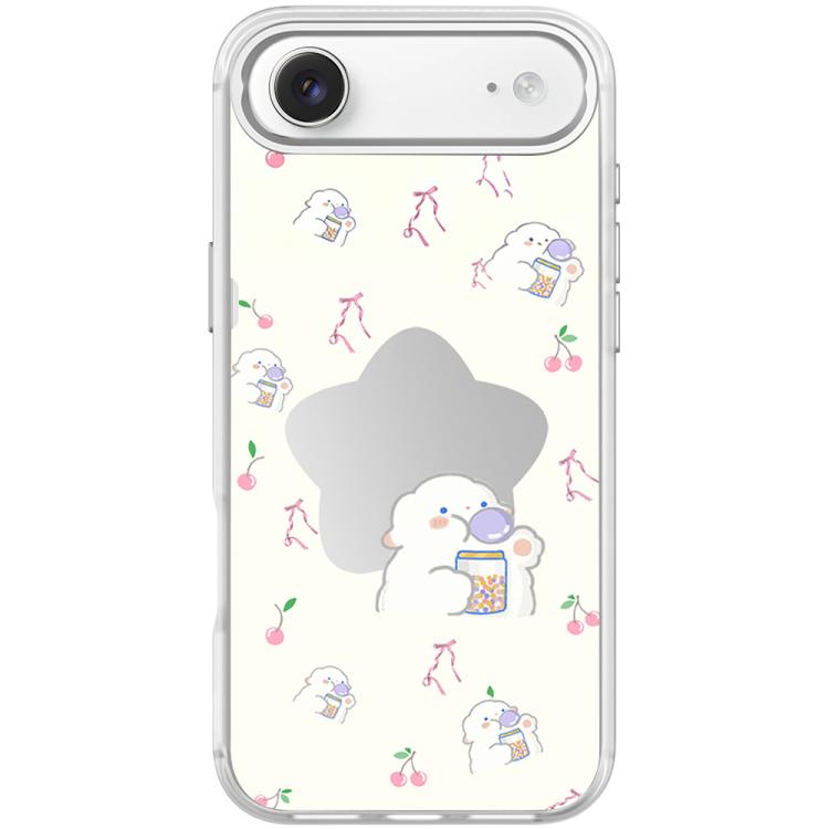 For iPhone Air Adorable Star Sheep Pattern Magnetic Phone Case(Transparent White)