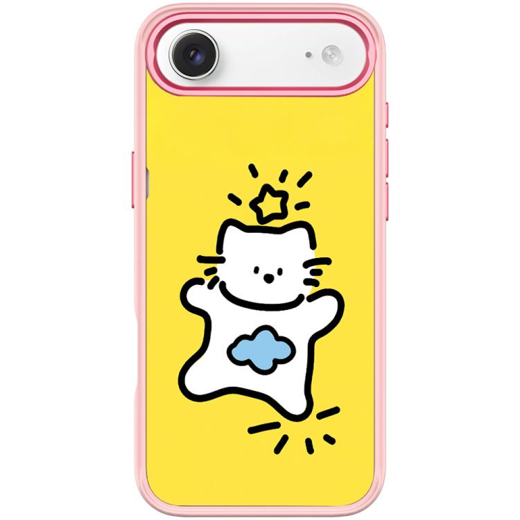 For iPhone Air Adorable Stars Cloud Cat Pattern Magnetic Phone Case(Pink)