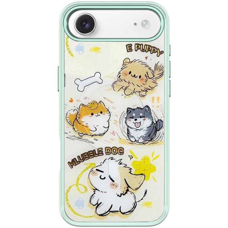 For iPhone Air Adorable Whirlwind Dog Pattern Magnetic Phone Case(Light Green)