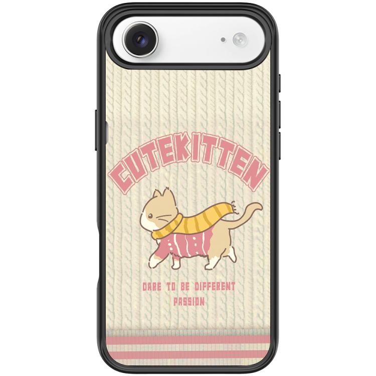 For iPhone Air Adorable Woolen Cat Pattern Magnetic Phone Case(Black)