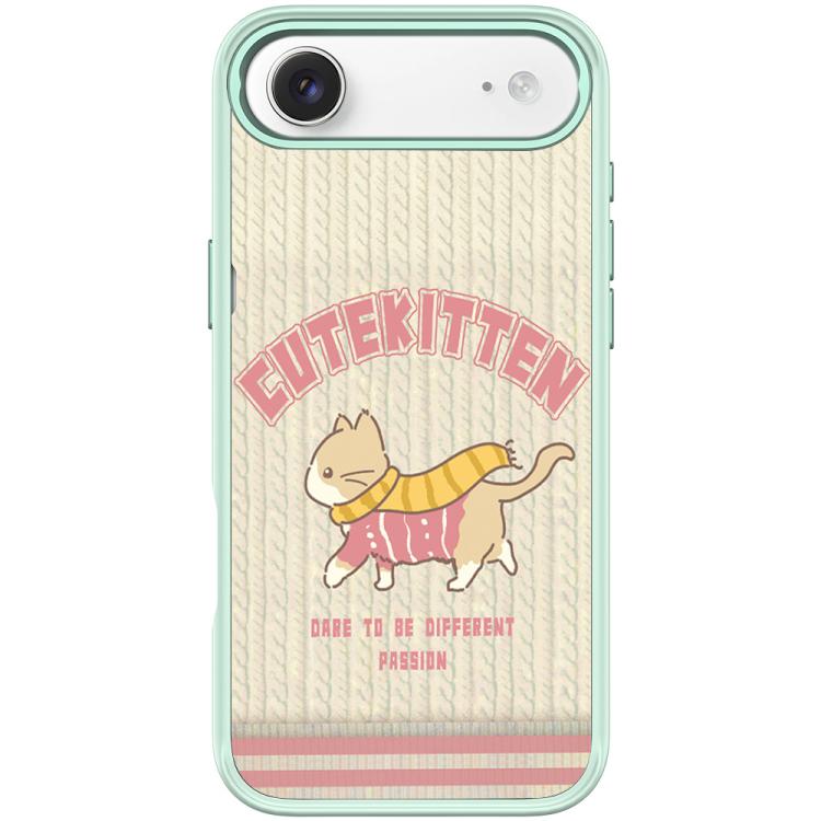 For iPhone Air Adorable Woolen Cat Pattern Magnetic Phone Case(Light Green)