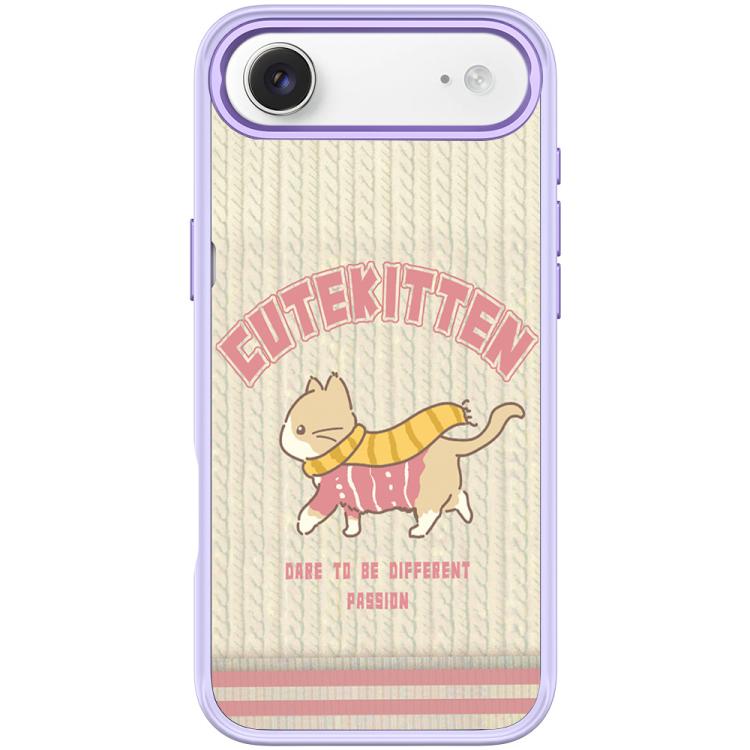 For iPhone Air Adorable Woolen Cat Pattern Magnetic Phone Case(Light Purple)