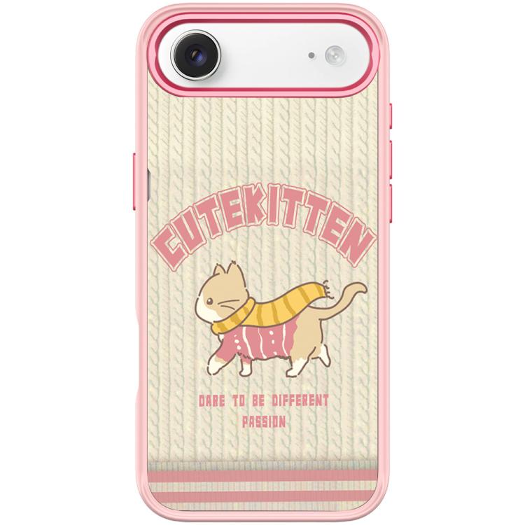 For iPhone Air Adorable Woolen Cat Pattern Magnetic Phone Case(Pink)