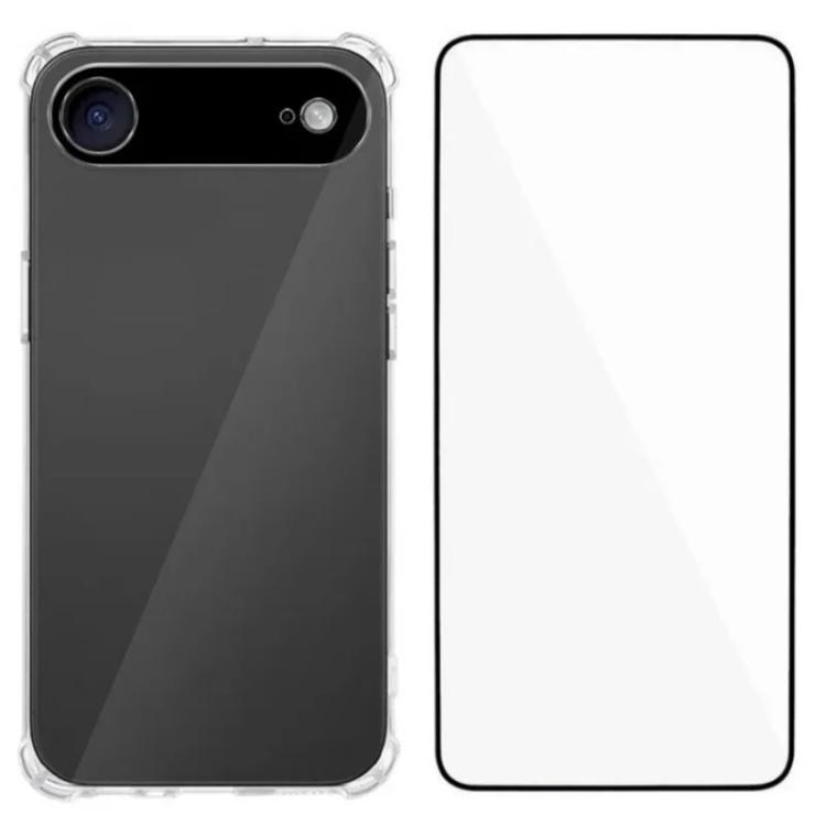 For iPhone Air Airbag Corners Transparent TPU Phone Case with Screen Film(Transparent)
