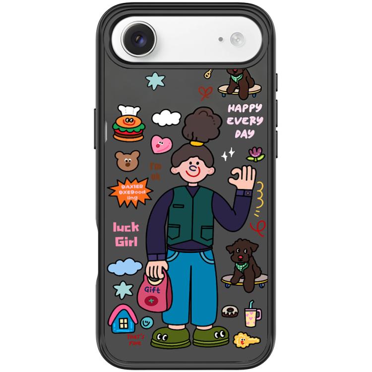 For iPhone Air American Girl Pattern Magnetic Phone Case(Black)