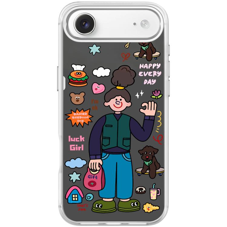 For iPhone Air American Girl Pattern Magnetic Phone Case(Transparent White)
