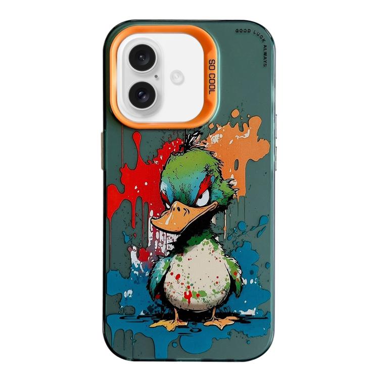 For iPhone Air Animal Pattern Oil Painting Series PC + TPU Phone Case(Angry Duck)