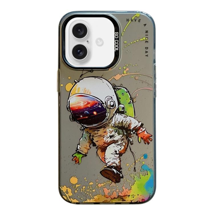 For iPhone Air Animal Pattern Oil Painting Series PC + TPU Phone Case(Astronaut)