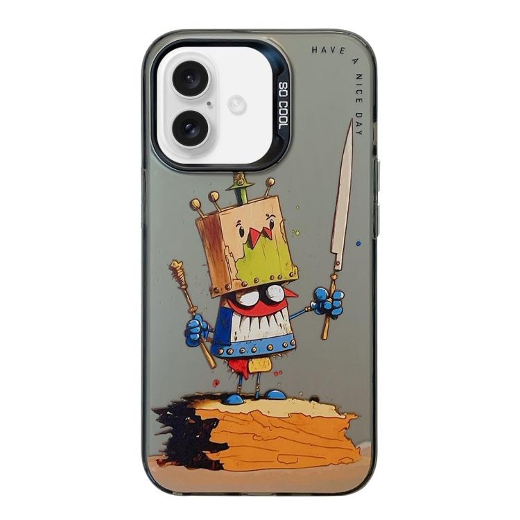 For iPhone Air Animal Pattern Oil Painting Series PC + TPU Phone Case(Clown)