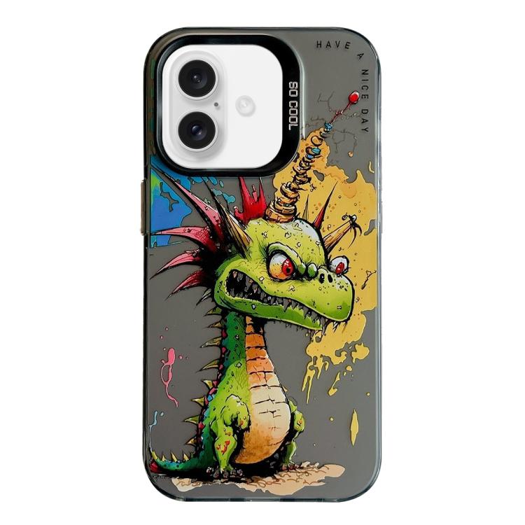 For iPhone Air Animal Pattern Oil Painting Series PC + TPU Phone Case(Dragon)