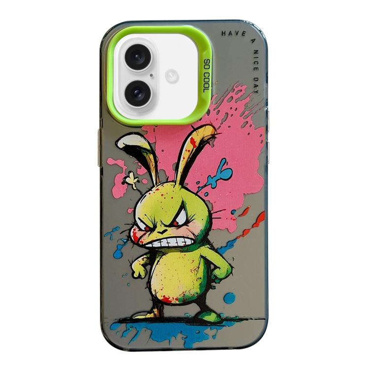 For iPhone Air Animal Pattern Oil Painting Series PC + TPU Phone Case(Rabbit)