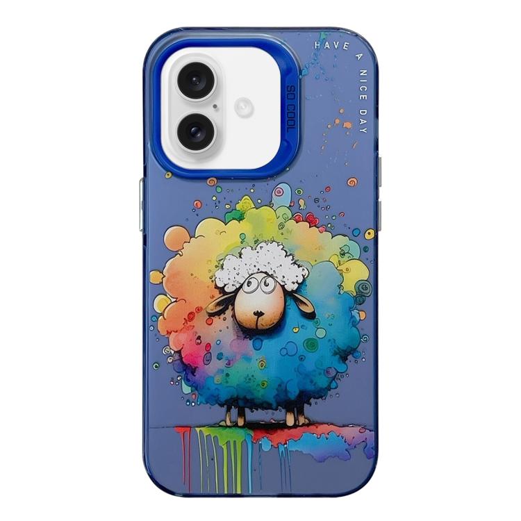 For iPhone Air Animal Pattern Oil Painting Series PC + TPU Phone Case(Sheep)