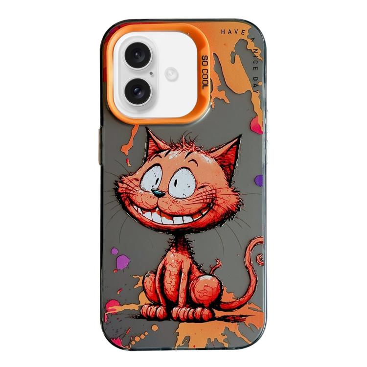 For iPhone Air Animal Pattern Oil Painting Series PC + TPU Phone Case(Smiling Cat)