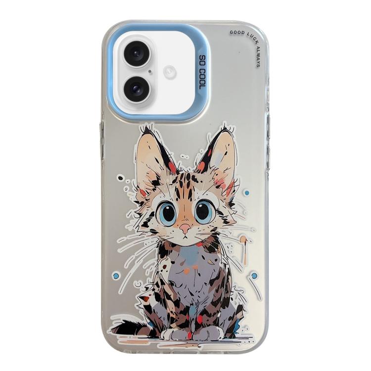 For iPhone Air Animal Pattern Oil Painting Series PC + TPU Phone Case(Stupid Cat)