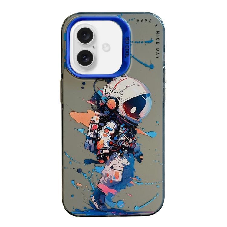 For iPhone Air Animal Pattern Oil Painting Series PC + TPU Phone Case(Tattered Astronaut)