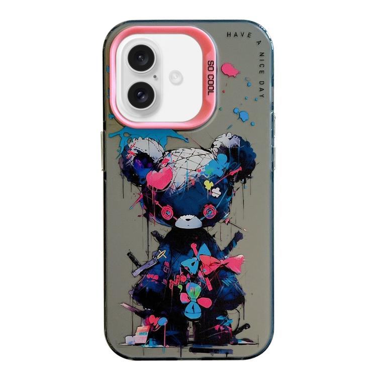 For iPhone Air Animal Pattern Oil Painting Series PC + TPU Phone Case(Tattered Bear)