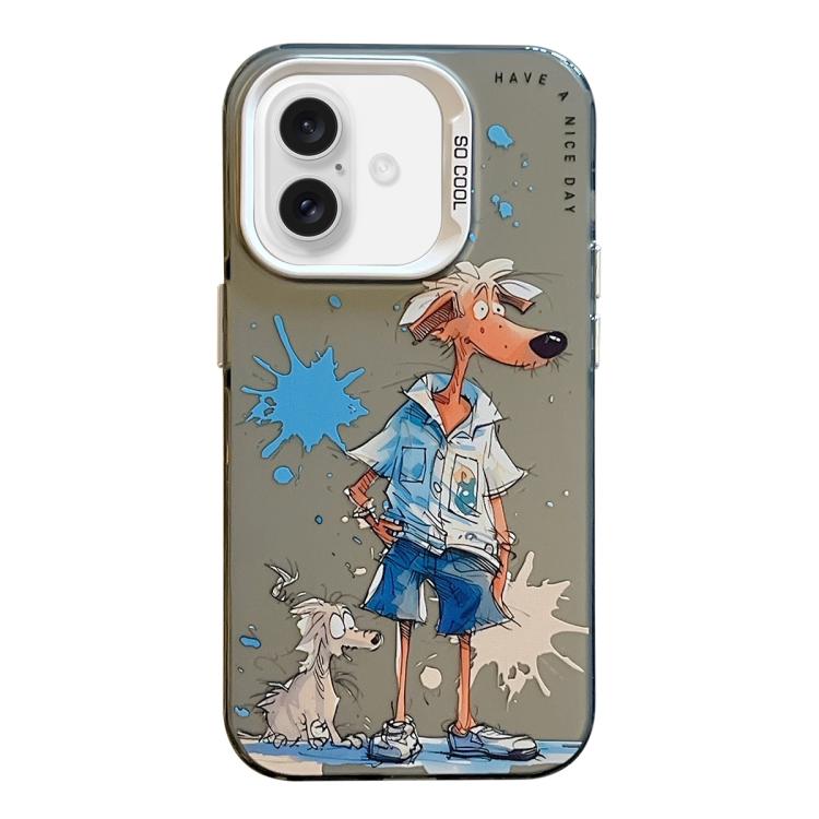 For iPhone Air Animal Pattern Oil Painting Series PC + TPU Phone Case(Wolf)