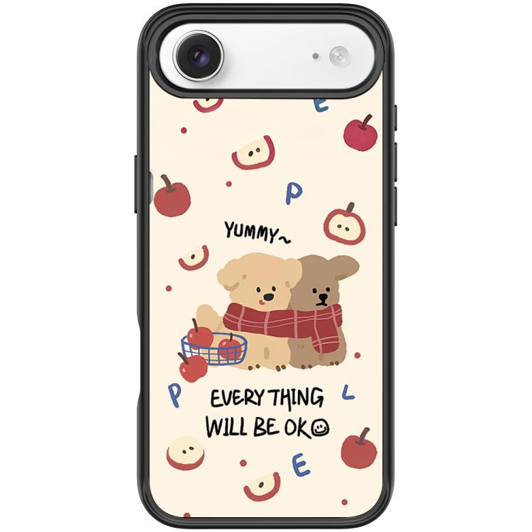 For iPhone Air Apple Dog Pattern Magnetic Phone Case(Black)