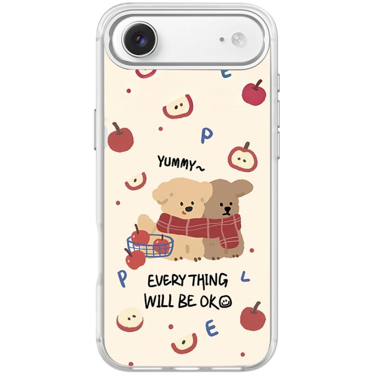 For iPhone Air Apple Dog Pattern Magnetic Phone Case(Transparent White)