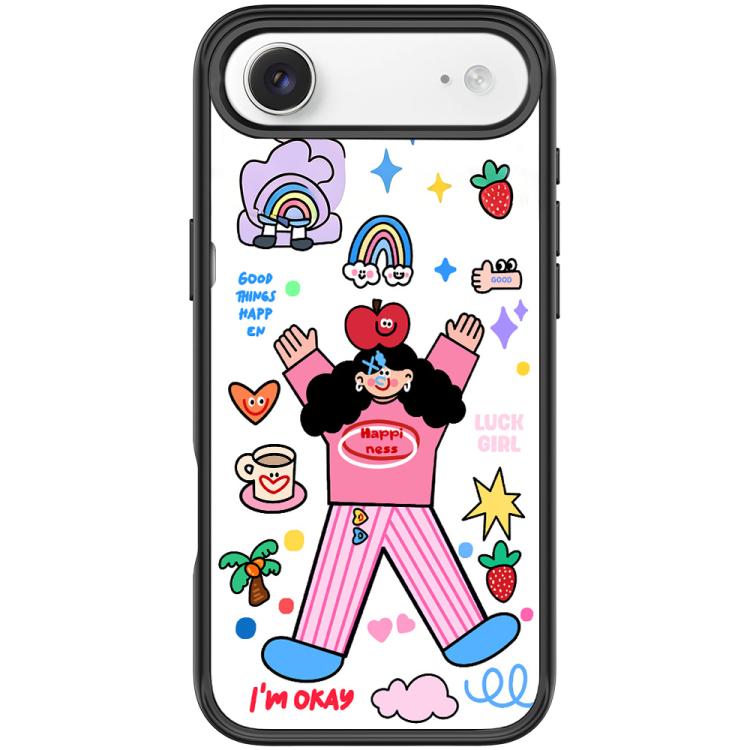 For iPhone Air Apple Little Girl Pattern Magnetic Phone Case(Black)