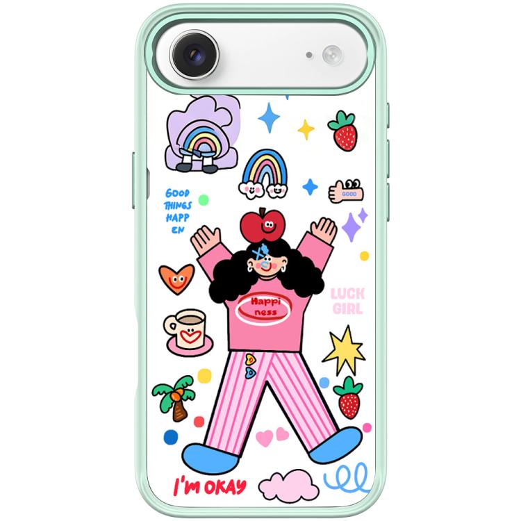 For iPhone Air Apple Little Girl Pattern Magnetic Phone Case(Light Green)