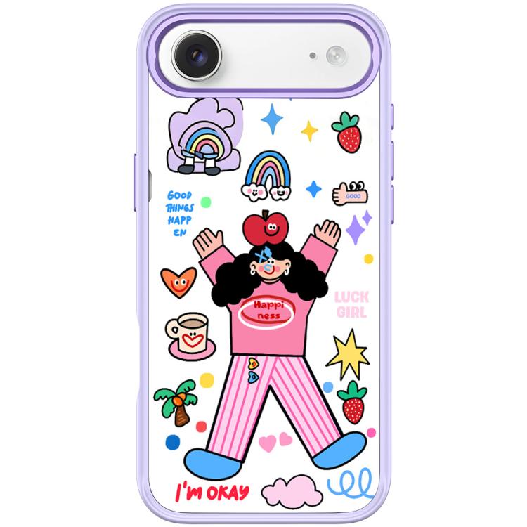 For iPhone Air Apple Little Girl Pattern Magnetic Phone Case(Light Purple)
