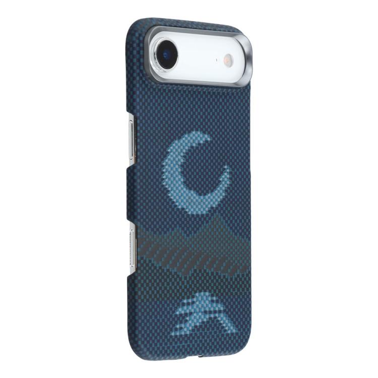 For iPhone Air Aramid Fiber Magnetic Phone Case with Metal Lens Frame(Blue)