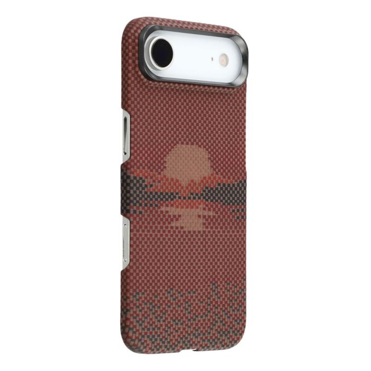 For iPhone Air Aramid Fiber Magnetic Phone Case with Metal Lens Frame(Red)