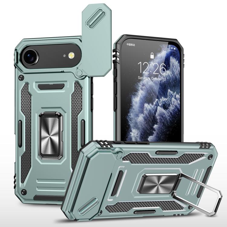 For iPhone Air Armor PC + TPU Camera Shield Phone Case(Alpine Green)
