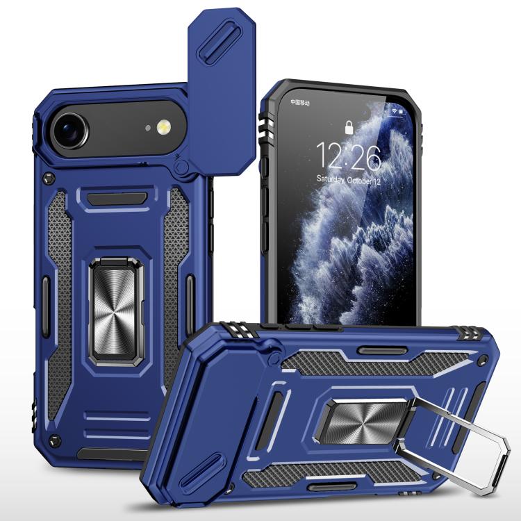 For iPhone Air Armor PC + TPU Camera Shield Phone Case(Navy Blue)