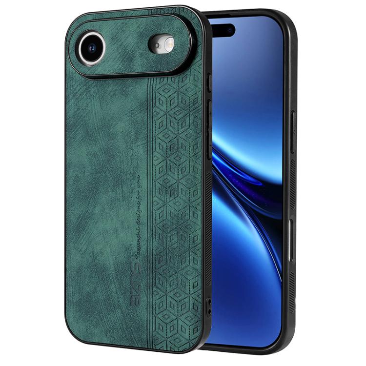 For iPhone Air AZNS 3D Embossed Skin Feel Phone Case(Dark Green)