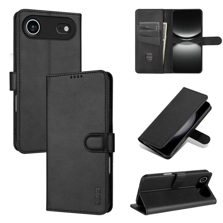 For iPhone Air AZNS Skin Feel Calf Texture Flip Leather Phone Case(Black)