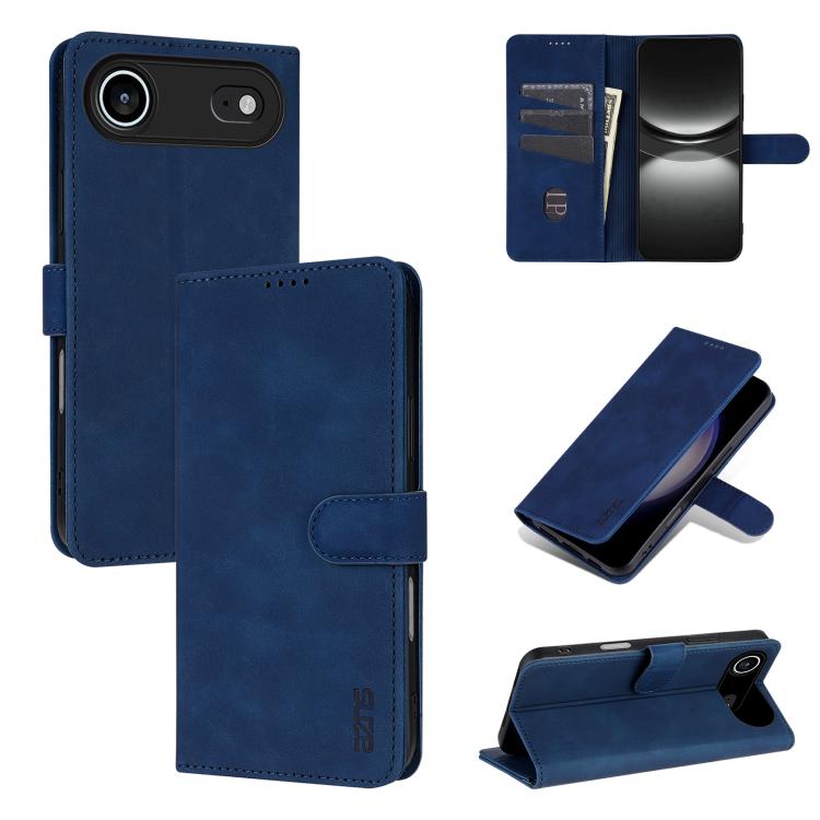 For iPhone Air AZNS Skin Feel Calf Texture Flip Leather Phone Case(Blue)