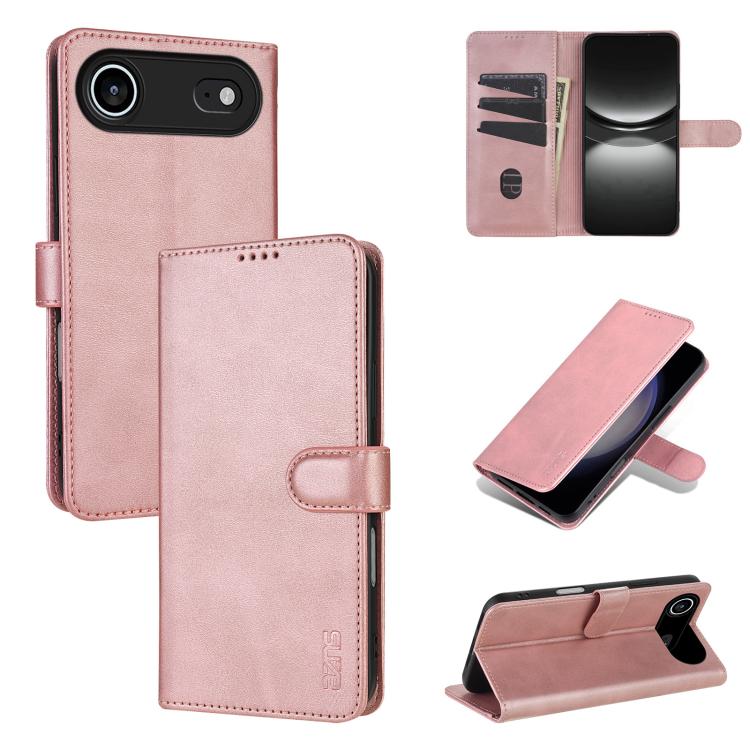 For iPhone Air AZNS Skin Feel Calf Texture Flip Leather Phone Case(Rose Gold)