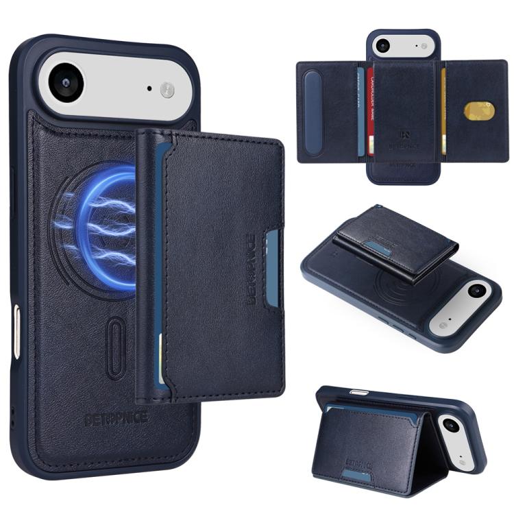 For iPhone Air BETOPNICE Horizontal Flip Detachable MagSafe Wallet Phone Case(Blue)